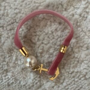 Kiel James Patrick Pink Bracelet with Gold Anchor Charm
